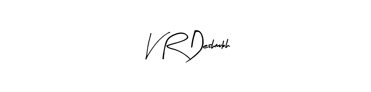 Design your own signature with our free online signature maker. With this signature software, you can create a handwritten (Arty Signature) signature for name V R Deshmukh. V R Deshmukh signature style 8 images and pictures png