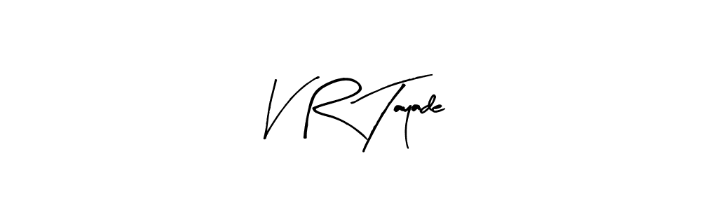 How to make V R Tayade name signature. Use Arty Signature style for creating short signs online. This is the latest handwritten sign. V R Tayade signature style 8 images and pictures png