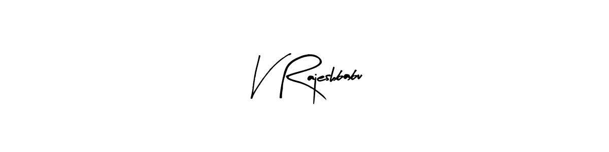 How to make V Rajeshbabu name signature. Use Arty Signature style for creating short signs online. This is the latest handwritten sign. V Rajeshbabu signature style 8 images and pictures png