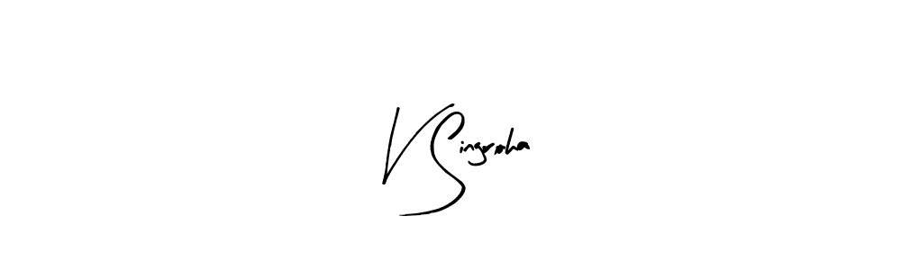How to make V Singroha name signature. Use Arty Signature style for creating short signs online. This is the latest handwritten sign. V Singroha signature style 8 images and pictures png