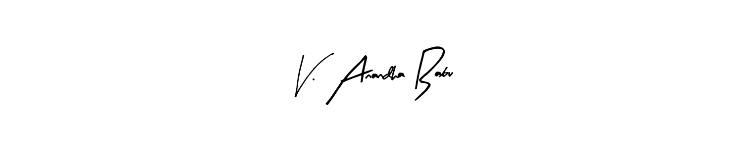 The best way (Arty Signature) to make a short signature is to pick only two or three words in your name. The name V. Anandha Babu include a total of six letters. For converting this name. V. Anandha Babu signature style 8 images and pictures png