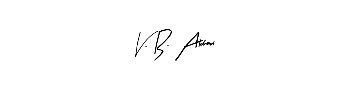 Similarly Arty Signature is the best handwritten signature design. Signature creator online .You can use it as an online autograph creator for name V. B. Akbari. V. B. Akbari signature style 8 images and pictures png