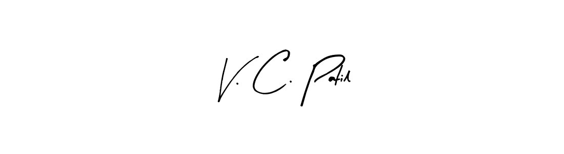 Make a beautiful signature design for name V. C. Patil. With this signature (Arty Signature) style, you can create a handwritten signature for free. V. C. Patil signature style 8 images and pictures png