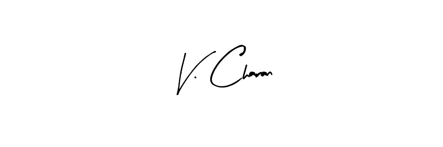 Design your own signature with our free online signature maker. With this signature software, you can create a handwritten (Arty Signature) signature for name V. Charan. V. Charan signature style 8 images and pictures png