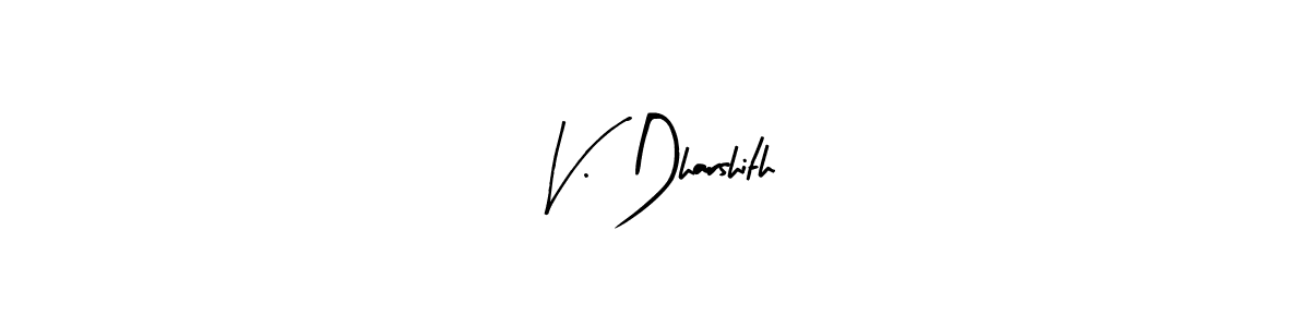 You should practise on your own different ways (Arty Signature) to write your name (V. Dharshith) in signature. don't let someone else do it for you. V. Dharshith signature style 8 images and pictures png