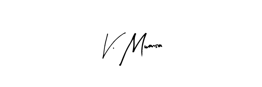 How to make V. Mwansa name signature. Use Arty Signature style for creating short signs online. This is the latest handwritten sign. V. Mwansa signature style 8 images and pictures png