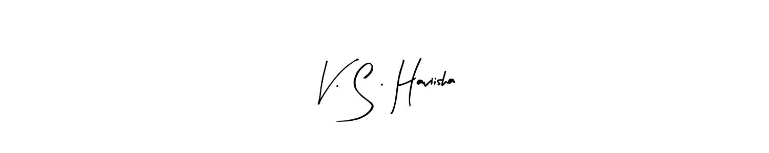 The best way (Arty Signature) to make a short signature is to pick only two or three words in your name. The name V. S . Haviisha include a total of six letters. For converting this name. V. S . Haviisha signature style 8 images and pictures png