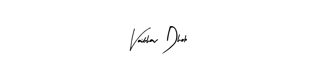 This is the best signature style for the Vaibhav Dhok name. Also you like these signature font (Arty Signature). Mix name signature. Vaibhav Dhok signature style 8 images and pictures png