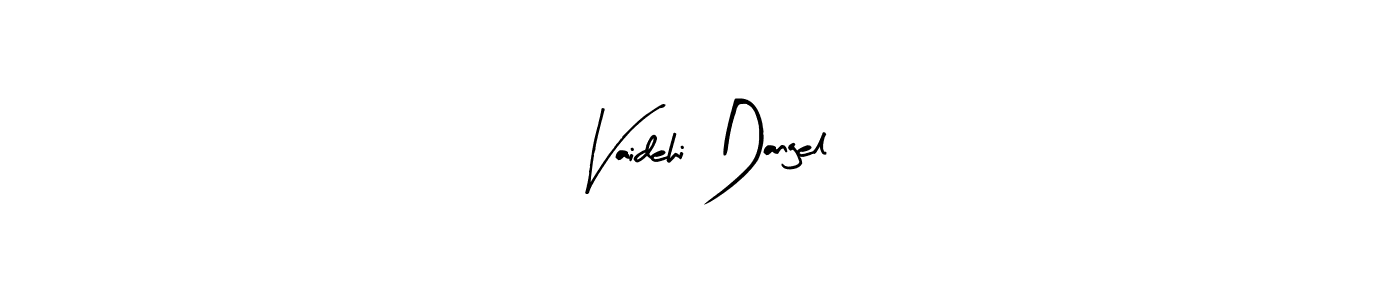 The best way (Arty Signature) to make a short signature is to pick only two or three words in your name. The name Vaidehi Dangel include a total of six letters. For converting this name. Vaidehi Dangel signature style 8 images and pictures png