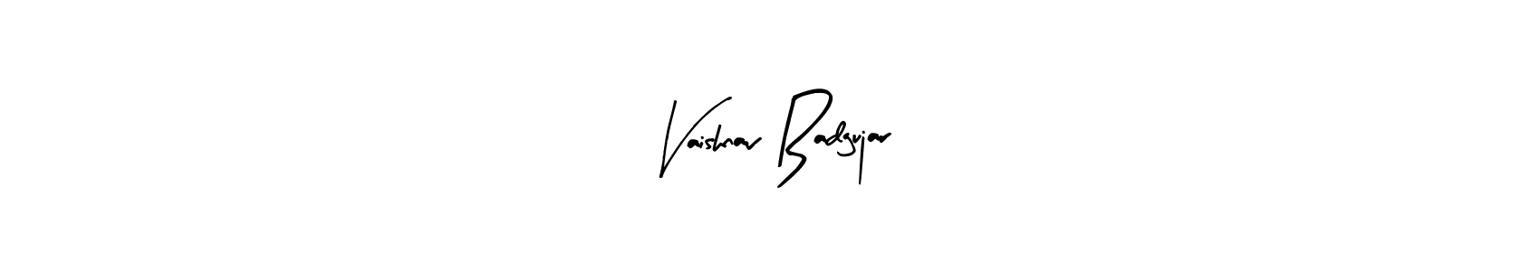 Make a beautiful signature design for name Vaishnav Badgujar. With this signature (Arty Signature) style, you can create a handwritten signature for free. Vaishnav Badgujar signature style 8 images and pictures png