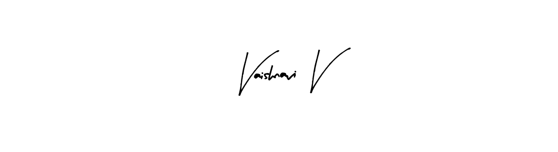 How to make Vaishnavi V name signature. Use Arty Signature style for creating short signs online. This is the latest handwritten sign. Vaishnavi V signature style 8 images and pictures png