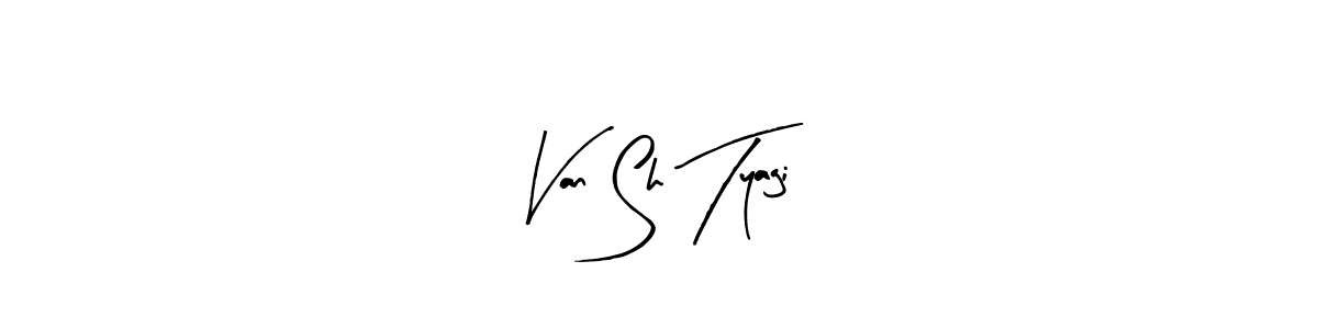 How to make Van Sh Tyagi name signature. Use Arty Signature style for creating short signs online. This is the latest handwritten sign. Van Sh Tyagi signature style 8 images and pictures png