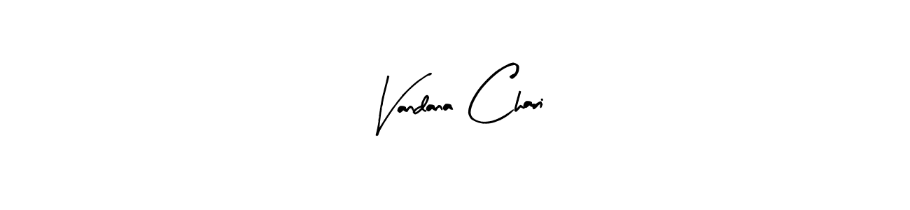 Similarly Arty Signature is the best handwritten signature design. Signature creator online .You can use it as an online autograph creator for name Vandana Chari. Vandana Chari signature style 8 images and pictures png