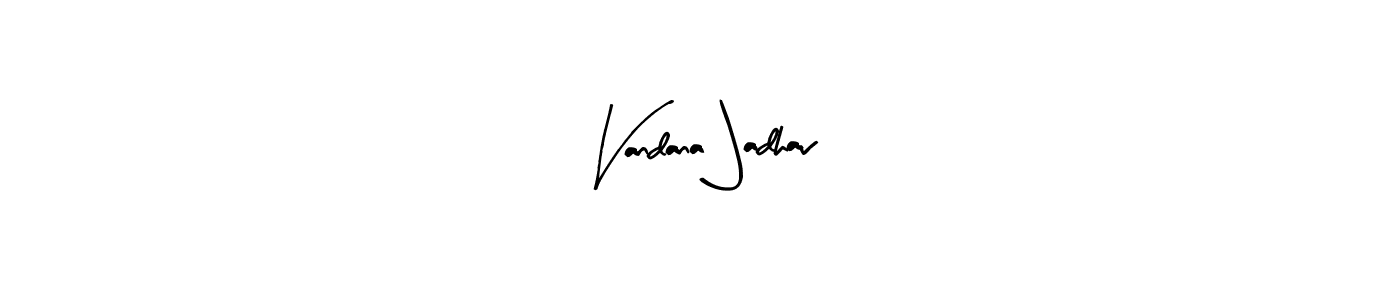 This is the best signature style for the Vandana Jadhav name. Also you like these signature font (Arty Signature). Mix name signature. Vandana Jadhav signature style 8 images and pictures png