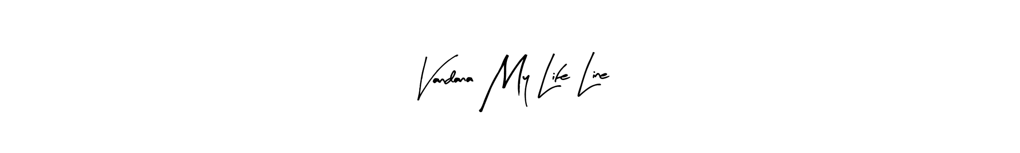 Similarly Arty Signature is the best handwritten signature design. Signature creator online .You can use it as an online autograph creator for name Vandana My Life Line. Vandana My Life Line signature style 8 images and pictures png