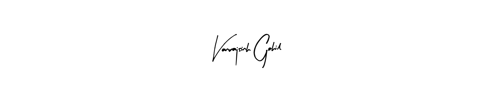 Arty Signature is a professional signature style that is perfect for those who want to add a touch of class to their signature. It is also a great choice for those who want to make their signature more unique. Get Vanrajsinh Gohil name to fancy signature for free. Vanrajsinh Gohil signature style 8 images and pictures png