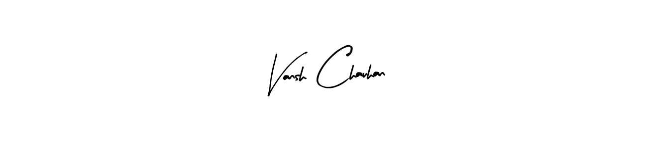 The best way (Arty Signature) to make a short signature is to pick only two or three words in your name. The name Vansh Chauhan include a total of six letters. For converting this name. Vansh Chauhan signature style 8 images and pictures png