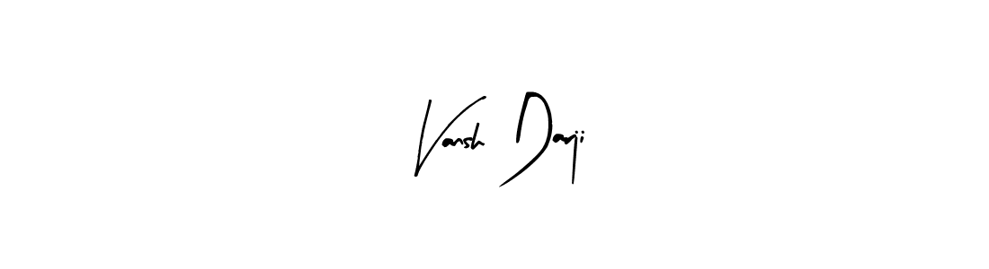 Similarly Arty Signature is the best handwritten signature design. Signature creator online .You can use it as an online autograph creator for name Vansh Darji. Vansh Darji signature style 8 images and pictures png
