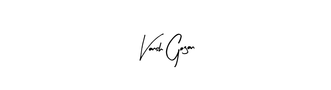 Arty Signature is a professional signature style that is perfect for those who want to add a touch of class to their signature. It is also a great choice for those who want to make their signature more unique. Get Vansh Gogan name to fancy signature for free. Vansh Gogan signature style 8 images and pictures png