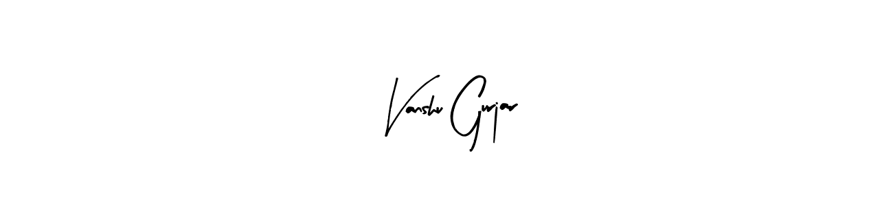 You should practise on your own different ways (Arty Signature) to write your name (Vanshu Gurjar) in signature. don't let someone else do it for you. Vanshu Gurjar signature style 8 images and pictures png
