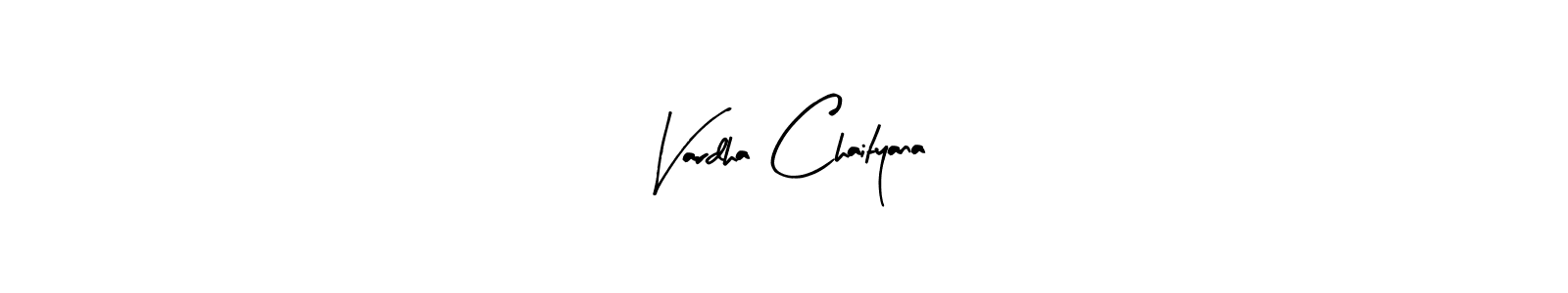 Arty Signature is a professional signature style that is perfect for those who want to add a touch of class to their signature. It is also a great choice for those who want to make their signature more unique. Get Vardha Chaityana name to fancy signature for free. Vardha Chaityana signature style 8 images and pictures png