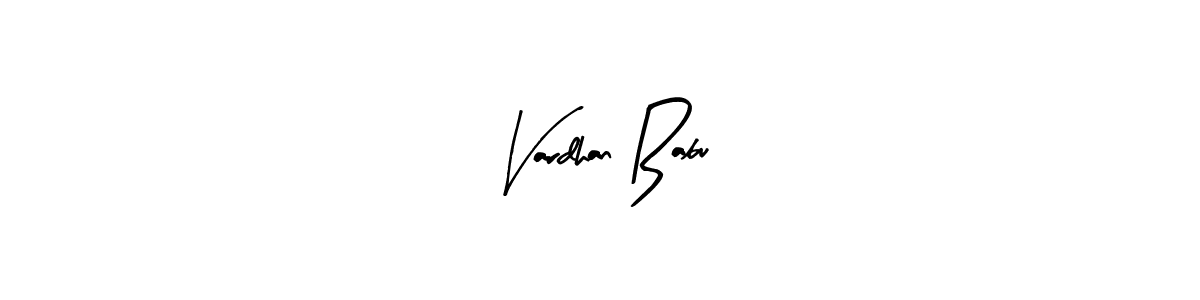 The best way (Arty Signature) to make a short signature is to pick only two or three words in your name. The name Vardhan Babu include a total of six letters. For converting this name. Vardhan Babu signature style 8 images and pictures png