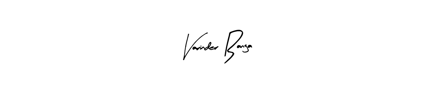 How to make Varinder Banga name signature. Use Arty Signature style for creating short signs online. This is the latest handwritten sign. Varinder Banga signature style 8 images and pictures png