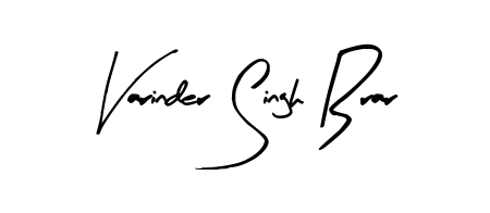 A sleek calligraphic signature for name Varinder Singh Brar utilizing Arty Signature styling. Great for adding personal signatures to photos and art. Varinder Singh Brar signature style 8 images and pictures png