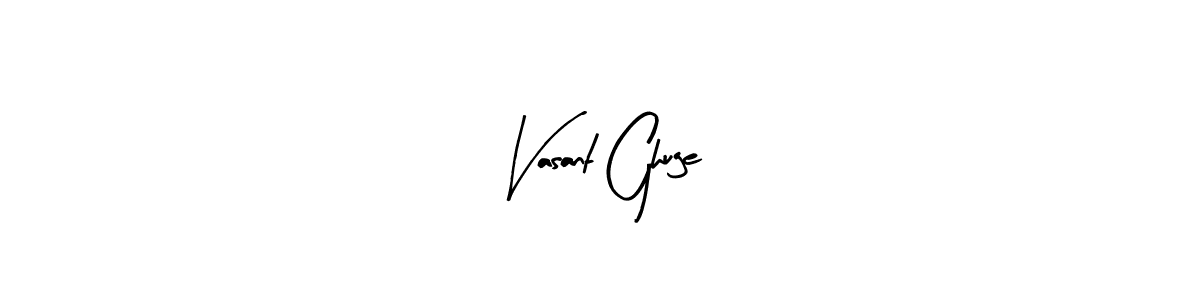 Arty Signature is a professional signature style that is perfect for those who want to add a touch of class to their signature. It is also a great choice for those who want to make their signature more unique. Get Vasant Ghuge name to fancy signature for free. Vasant Ghuge signature style 8 images and pictures png