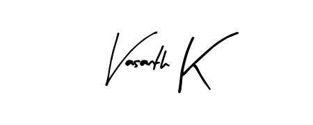 Use a signature maker to create a handwritten signature online. With this signature software, you can design (Arty Signature) your own signature for name Vasanth K. Vasanth K signature style 8 images and pictures png