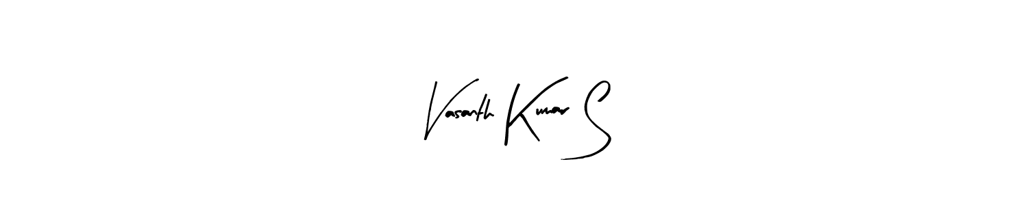 It looks lik you need a new signature style for name Vasanth Kumar S. Design unique handwritten (Arty Signature) signature with our free signature maker in just a few clicks. Vasanth Kumar S signature style 8 images and pictures png