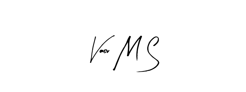 Vasu M S stylish signature style. Best Handwritten Sign (Arty Signature) for my name. Handwritten Signature Collection Ideas for my name Vasu M S. Vasu M S signature style 8 images and pictures png