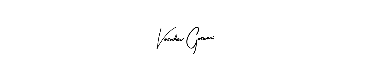 The best way (Arty Signature) to make a short signature is to pick only two or three words in your name. The name Vasudev Goswami include a total of six letters. For converting this name. Vasudev Goswami signature style 8 images and pictures png