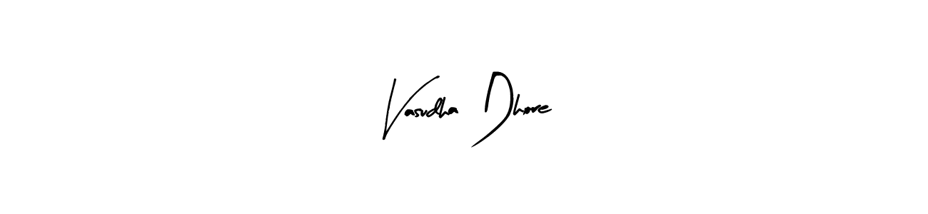 Similarly Arty Signature is the best handwritten signature design. Signature creator online .You can use it as an online autograph creator for name Vasudha Dhore. Vasudha Dhore signature style 8 images and pictures png