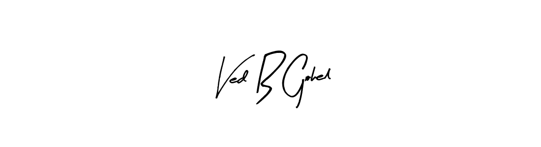 if you are searching for the best signature style for your name Ved B Gohel. so please give up your signature search. here we have designed multiple signature styles  using Arty Signature. Ved B Gohel signature style 8 images and pictures png