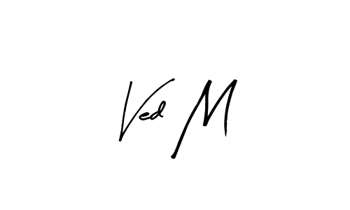 Make a beautiful signature design for name Ved M. With this signature (Arty Signature) style, you can create a handwritten signature for free. Ved M signature style 8 images and pictures png