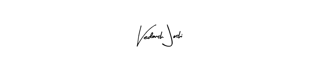 Use a signature maker to create a handwritten signature online. With this signature software, you can design (Arty Signature) your own signature for name Vedansh Joshi. Vedansh Joshi signature style 8 images and pictures png