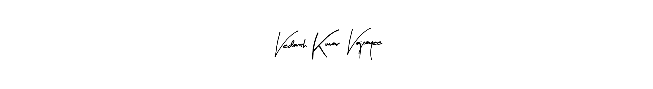 Create a beautiful signature design for name Vedansh Kumar Vajpayee. With this signature (Arty Signature) fonts, you can make a handwritten signature for free. Vedansh Kumar Vajpayee signature style 8 images and pictures png