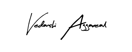 How to make Vedanshi Aggareal name signature. Use Arty Signature style for creating short signs online. This is the latest handwritten sign. Vedanshi Aggareal signature style 8 images and pictures png