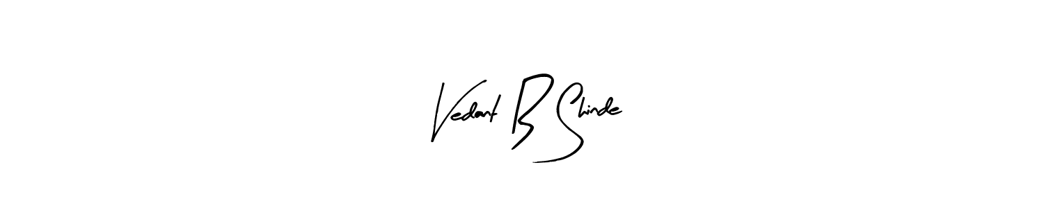 if you are searching for the best signature style for your name Vedant B Shinde. so please give up your signature search. here we have designed multiple signature styles  using Arty Signature. Vedant B Shinde signature style 8 images and pictures png