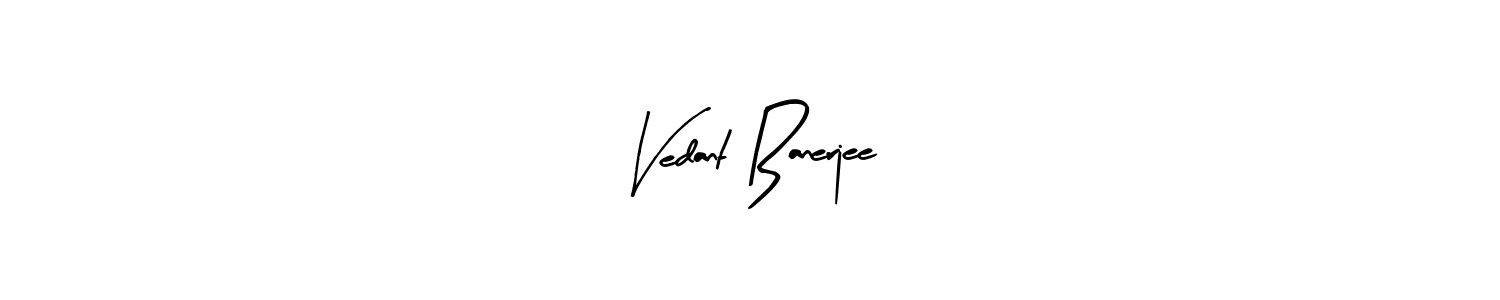 The best way (Arty Signature) to make a short signature is to pick only two or three words in your name. The name Vedant Banerjee include a total of six letters. For converting this name. Vedant Banerjee signature style 8 images and pictures png