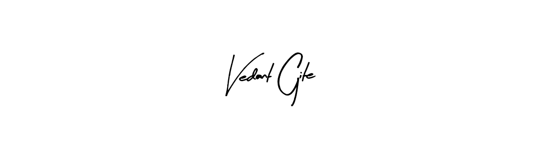 Use a signature maker to create a handwritten signature online. With this signature software, you can design (Arty Signature) your own signature for name Vedant Gite. Vedant Gite signature style 8 images and pictures png