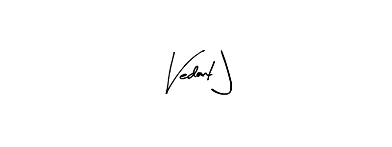 Design your own signature with our free online signature maker. With this signature software, you can create a handwritten (Arty Signature) signature for name Vedant J. Vedant J signature style 8 images and pictures png