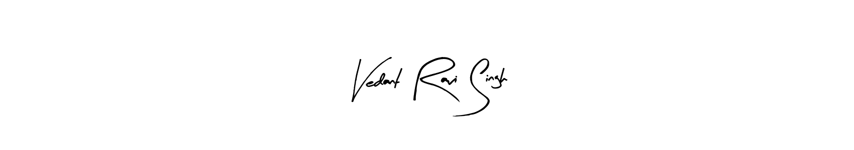 How to make Vedant Ravi Singh name signature. Use Arty Signature style for creating short signs online. This is the latest handwritten sign. Vedant Ravi Singh signature style 8 images and pictures png
