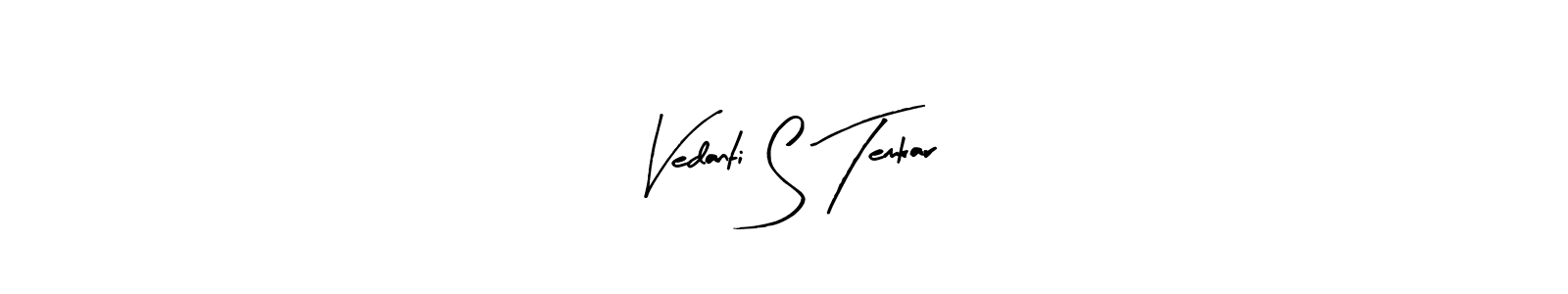 Arty Signature is a professional signature style that is perfect for those who want to add a touch of class to their signature. It is also a great choice for those who want to make their signature more unique. Get Vedanti S Temkar name to fancy signature for free. Vedanti S Temkar signature style 8 images and pictures png