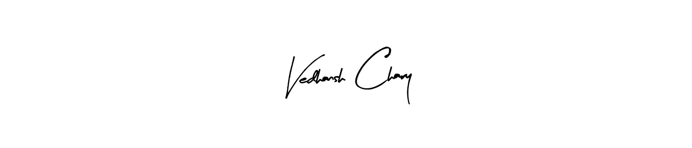 Design your own signature with our free online signature maker. With this signature software, you can create a handwritten (Arty Signature) signature for name Vedhansh Chary. Vedhansh Chary signature style 8 images and pictures png