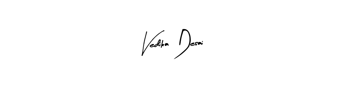 Make a beautiful signature design for name Vedika Desai. With this signature (Arty Signature) style, you can create a handwritten signature for free. Vedika Desai signature style 8 images and pictures png