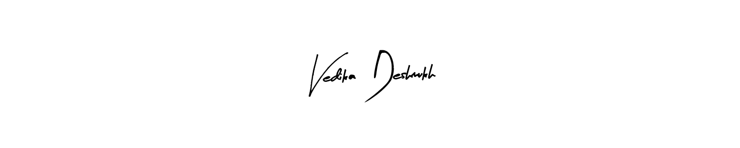 The best way (Arty Signature) to make a short signature is to pick only two or three words in your name. The name Vedika Deshmukh include a total of six letters. For converting this name. Vedika Deshmukh signature style 8 images and pictures png