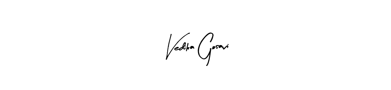 Create a beautiful signature design for name Vedika Gosavi. With this signature (Arty Signature) fonts, you can make a handwritten signature for free. Vedika Gosavi signature style 8 images and pictures png
