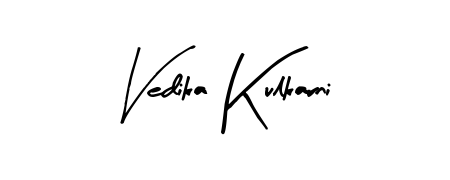 The Arty Signature font transforms the name Vedika Kulkarni into an executive sign with sharp precision and distinguished character. Vedika Kulkarni signature style 8 images and pictures png